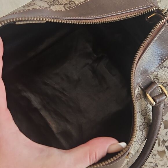 Gucci Sherry Line Brown Monogram Canvas Boston Bag With A Vintage, Rare Charm - Picture 9 of 13